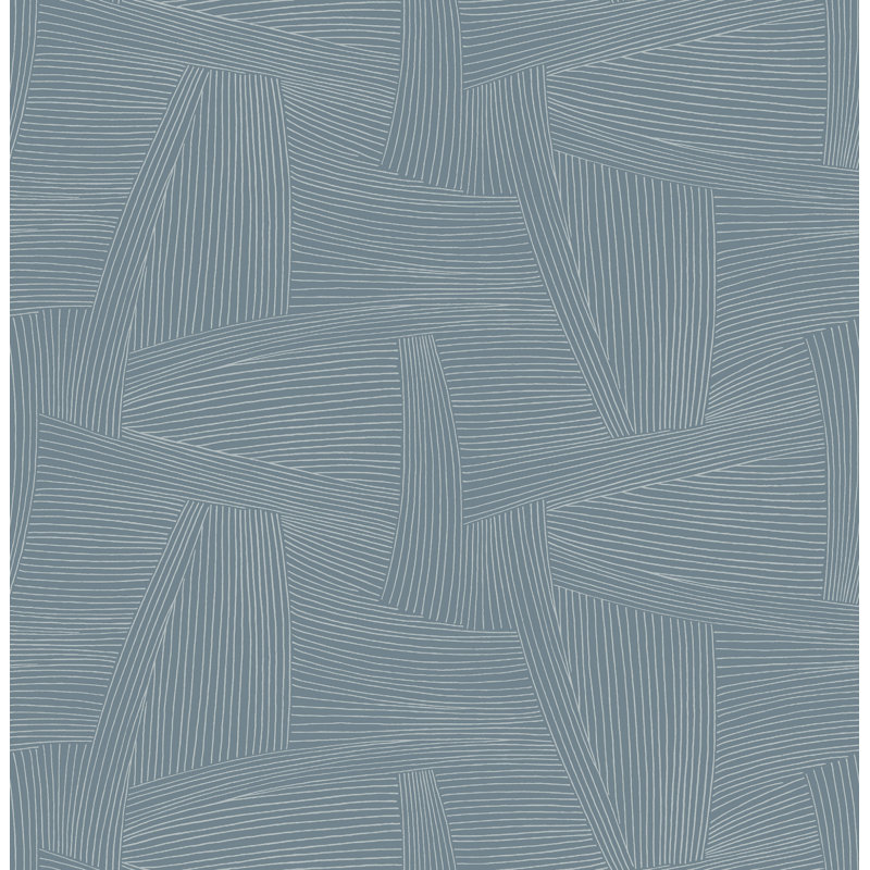 Papier peint géométrique tissé Reid, Bleu ciel