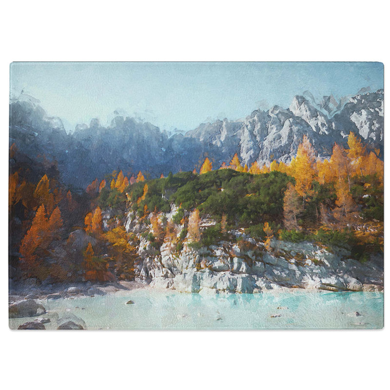 Tempered Glass Auronzo Di Cadore Mountains Italy Chopping Board, 39 cm W x 28.5 cm L