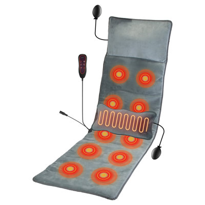 Inbox Zero Full Body Electric Massage Mat with Heat Vibration Timer Inflatable Lumbar Pillow Storage Bag Gift for Mother Day