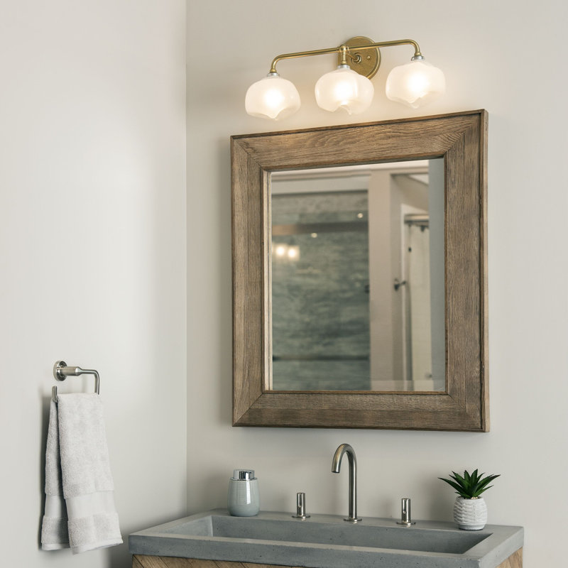 Ume 3 - Light Dimmable Vanity light, Vintage Platinum, Modern Brass
