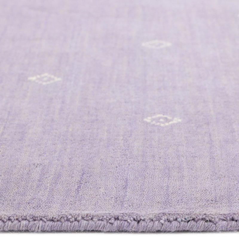 Simi Hand Knotted Cotton/Wool Southwestern Area Rug, Lilac, Rectangle 8' x 10'
