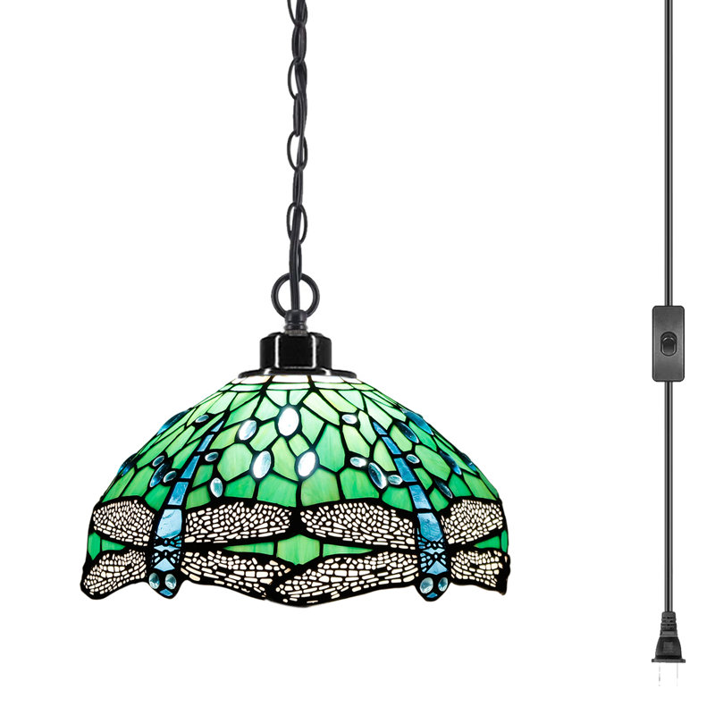 Luminaire suspendu dôme noir mat à 1 lumière Bayridge, H 7 po x l 12 po x P 12 po