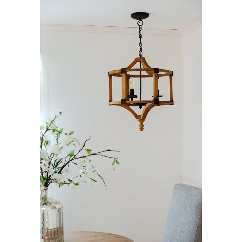 3 - Light Wood Chandelier