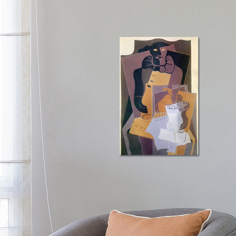 Pierrot by Juan Gris - Wrapped Canvas Print, 66.04cm H x 45.72cm W x 1.91cm D