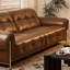 Canapé droit Mid-Century brun