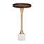 Table d'appoint Baxton Studio Janaki avec base en marbre - Table d'appoint à piédestal compacte avec plateau pour salon ou canapé