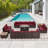 12 - Person Outdoor Wicker Patio Conversation Furniture Set with Fire Pit Table-32829240
