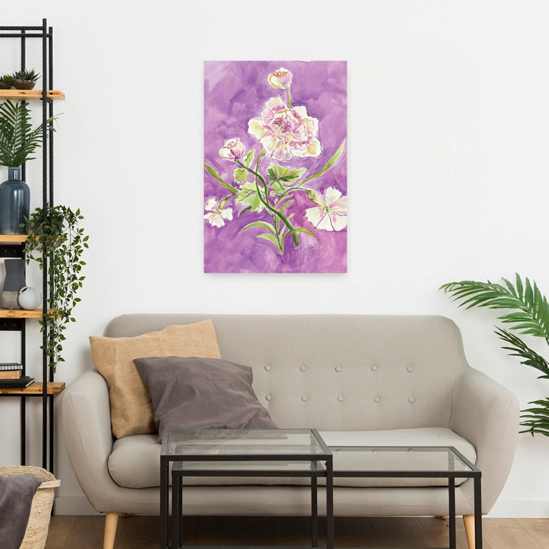 Quatre sœurs et leur mère, art floral abstrait contemporain, H 24 po x l 16 po