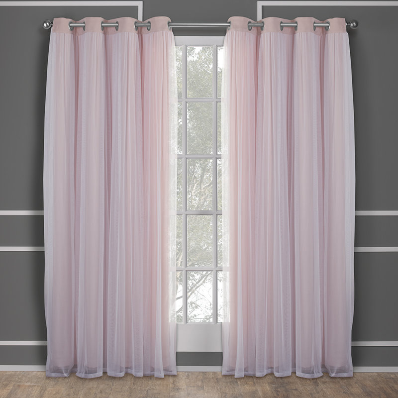 Nunley Room Darkening Curtain Pair, 52" W x 96" L, Rose Blush