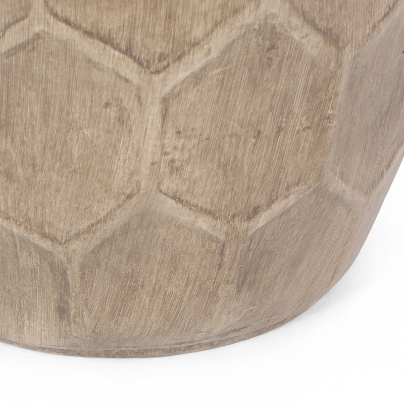 Outdoor LightWeight Concrete Side Table, Beige