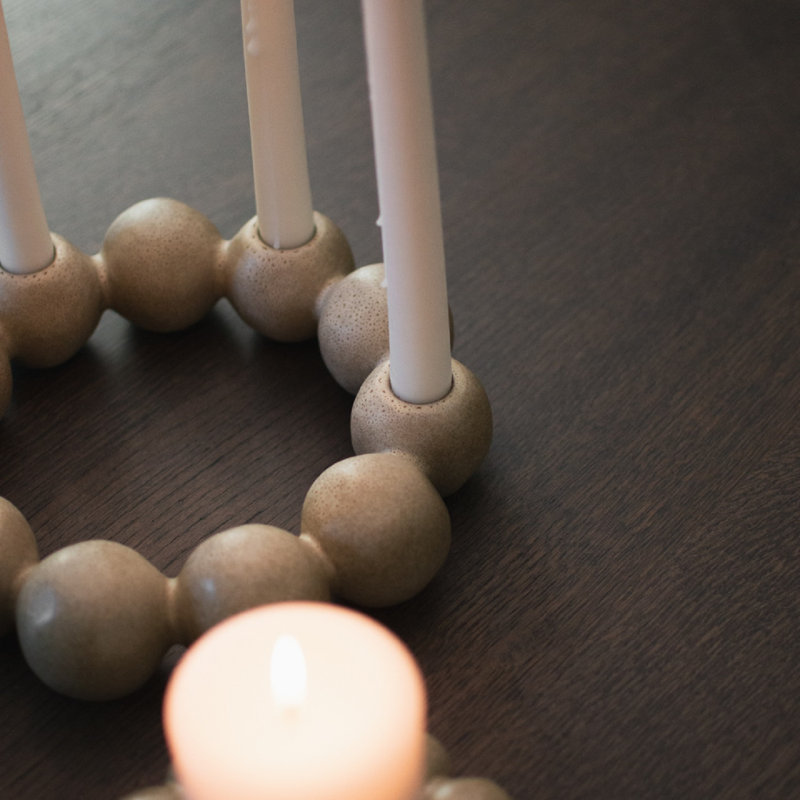 Bright Candle Holder, Beige