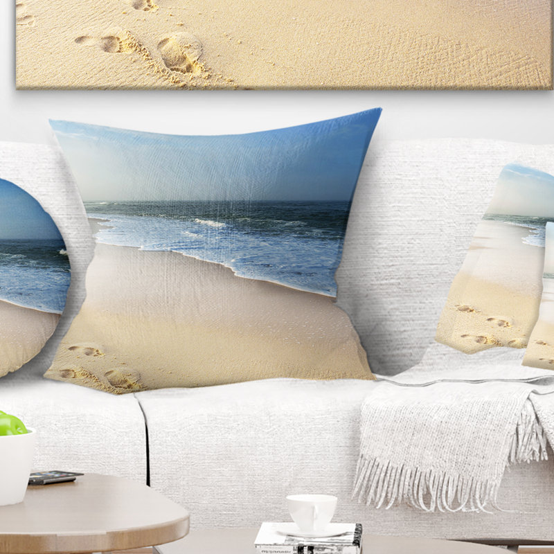 Plage tropicale avec coussin de mer tropicale, 16 po x 1 po, Coussin décoratif