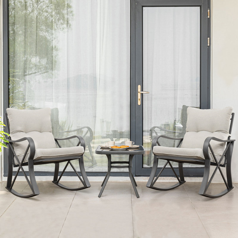 Fultonham 2 - Person Bistro Set with Cushions, Beige