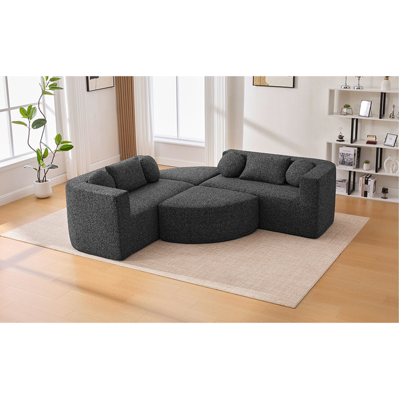 Canapé modulaire Boneless Couch, Bouclé noir