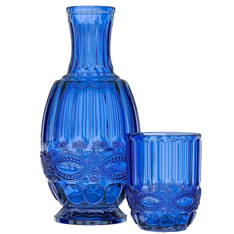 2-Piece Carafe and Cup Set, Blue