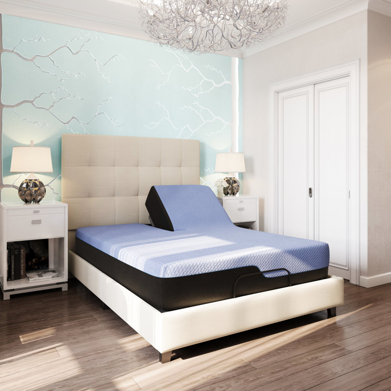 Très grand matelas avec base ajustable - mousse confortable de 2,5 pouces et conception zéro - pour une compatibilité parfaite 12 pieds synchronisés à 30 degrés améliorés