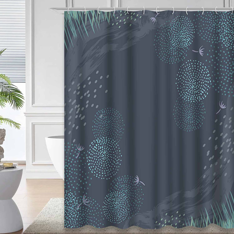 Rideau de douche abstrait avec 12 crochets, L 72 po x l 84 po