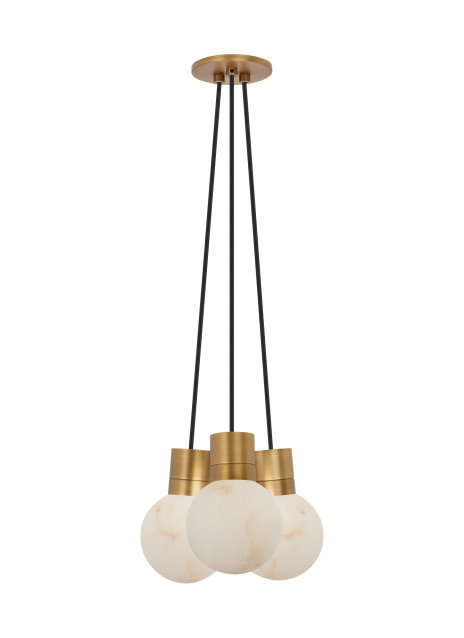 Mina LED Pendant, 152" H x 7.6" W x 9" D, Hand-Rubbed Antique Brass, 3