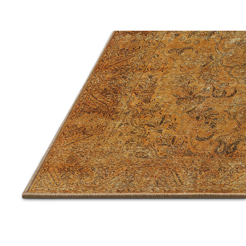 Tapis oriental orange, Tapis de couloir 2 pi x 5 pi