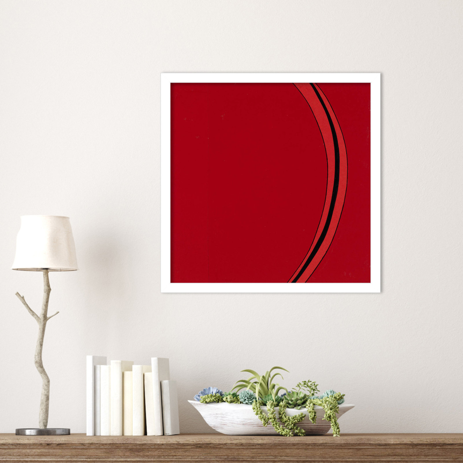 Segment Print by Alex Dunn, White, 17" H x 17" W