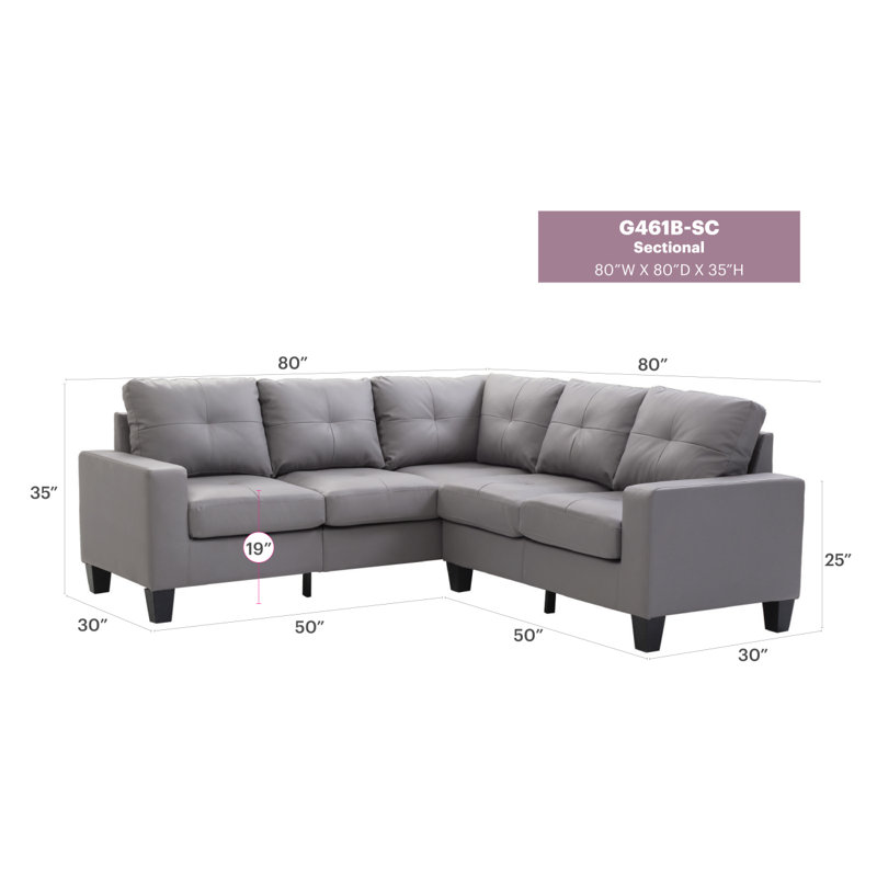 Canapé modulaire Modern Canapé Glory Furniture, Gris