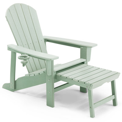 Grey Adirondack Chair With Footstool