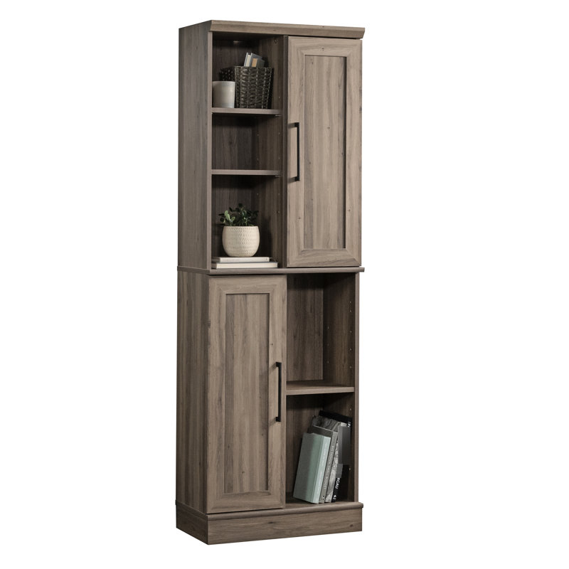 Armoire de rangement, brun gris, plusieurs espaces, tablettes réglables, portes repositionnables, base, compacte, processus d'assemblage facile, unité de buanderie de cuisine de salle de bain grise, tablettes et solide avec