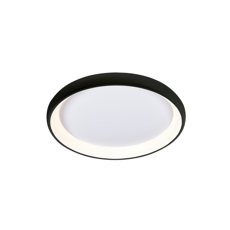 LED Flush Mount, 8.5cm H x 41cm W x 41cm D, Black