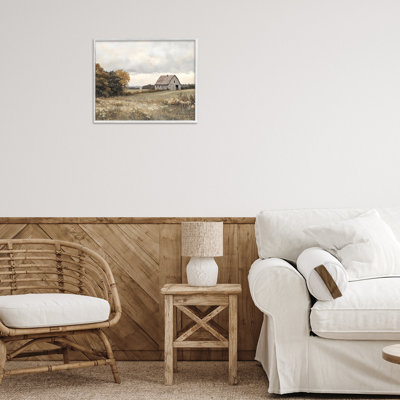 Giclée encadrée Meadow Autumn Barn Meadow, design par LSR Design Studio