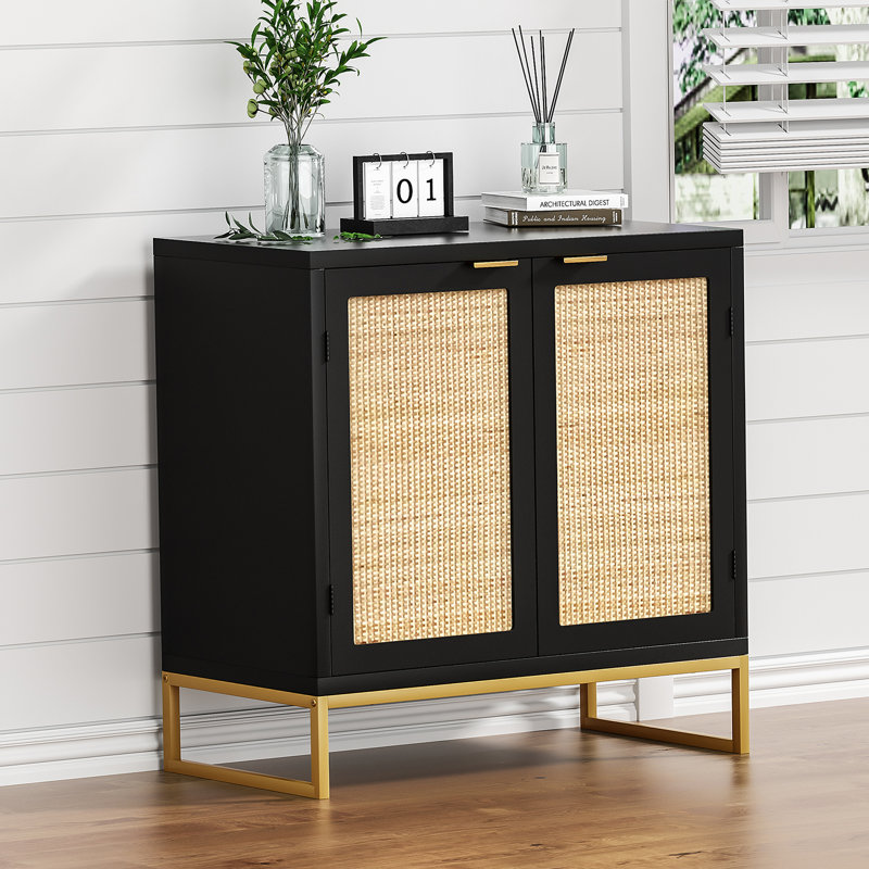 Geneva 2-door Accent Cabinet Sideboard Storage Cabinet, Black