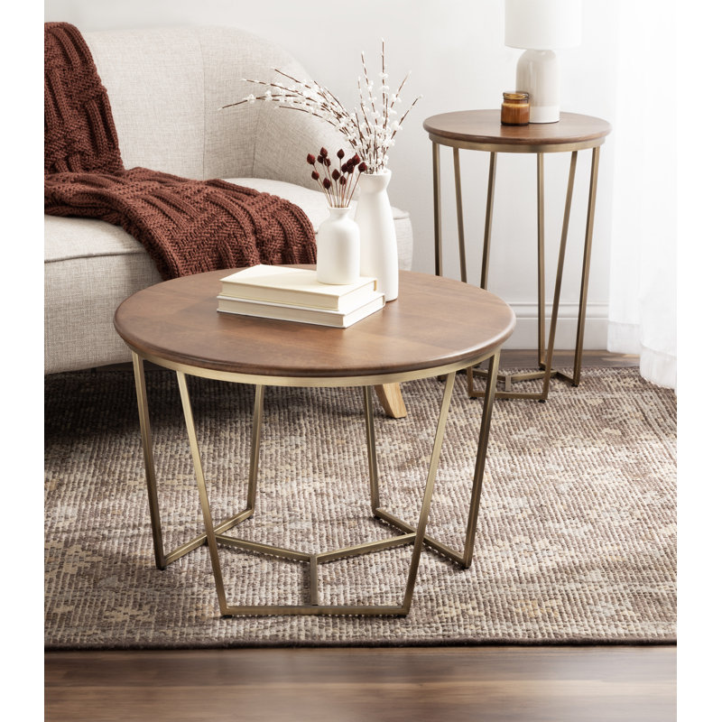 Gerardo Solid Wood Top Single Coffee Table, 26" W x 26" L