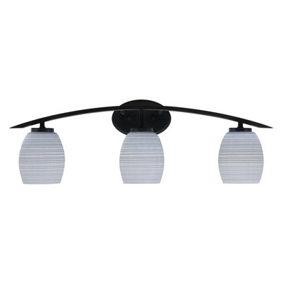 Kurve 3 Light Bath Bar With 5" Matrix Glass
