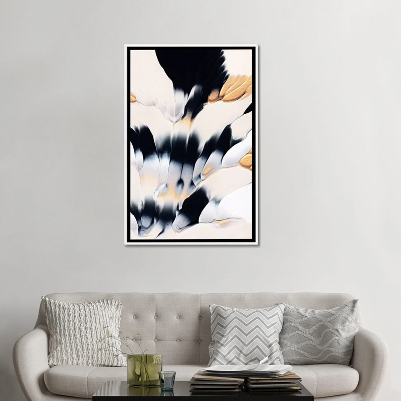 « Abstract Flow I » par Elisabeth Fredriksson-impression d’art graphique, H 48 po x l 32 po x P 1,5 po, Pas de tapis