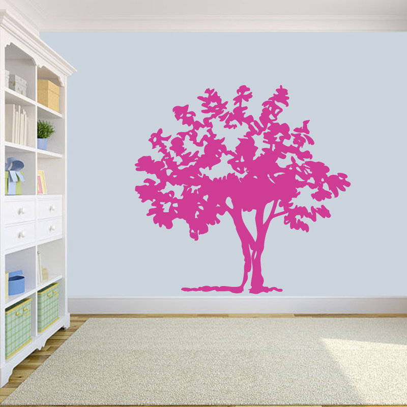 Décalcomanie murale arbre contes, Rose vif