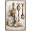 «Vintage Kitchen Utensils Floral Still Life», images de cuisine, impression sur toile encadrée, impression numérique-126031328-126031332