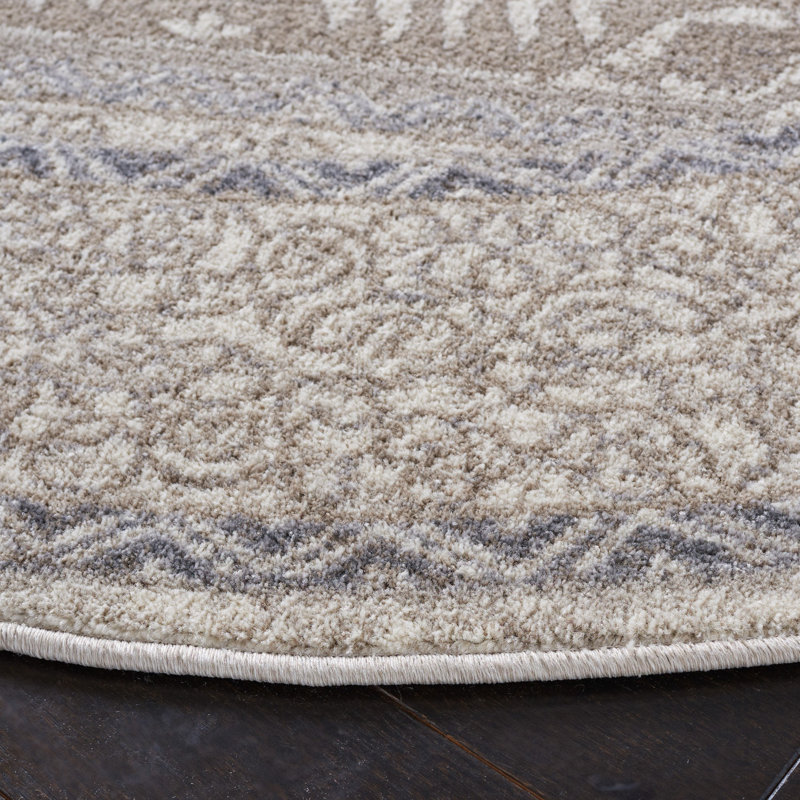 Tapis beige Monica, Rond 6 pi 7 po