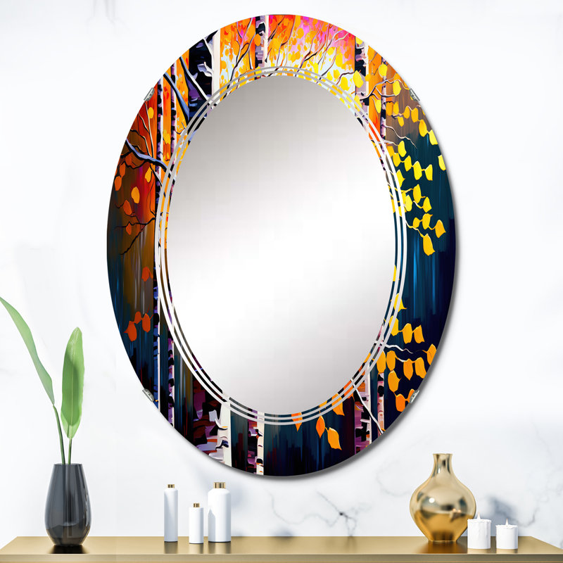 Olrik Autumn Birch Trees Forest I - Miroir mural, 36 po x 24 po