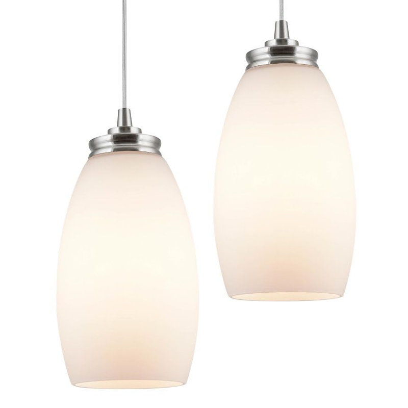 Luminaire suspendu simple en nickel brossé à 1 lumière Kymorra