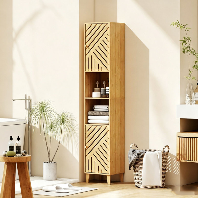 Bamboo Freestanding Linen Cabinet