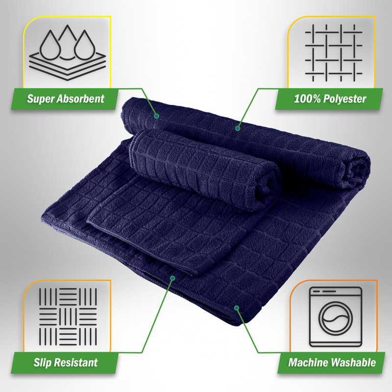Wakeman Yoga Mat Towel and Gym Towel Set - 2-Piece Non Slip Set for Hot Yoga, Pilates, and Gym - 72” x 24” Sweat Absorbent and Quick Drying Blanket with Corner Pockets for Mats