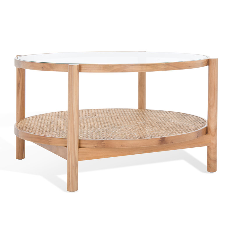 Karyna Rattan And Glass Coffee Table, Natural