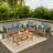 Tavira Coastal 4-Piece Teak Brown Acacia Wood Outdoor Patio Conversation Set with Coffee Table, Woven Rope Backs & Removable Gray Cushions-1419519600