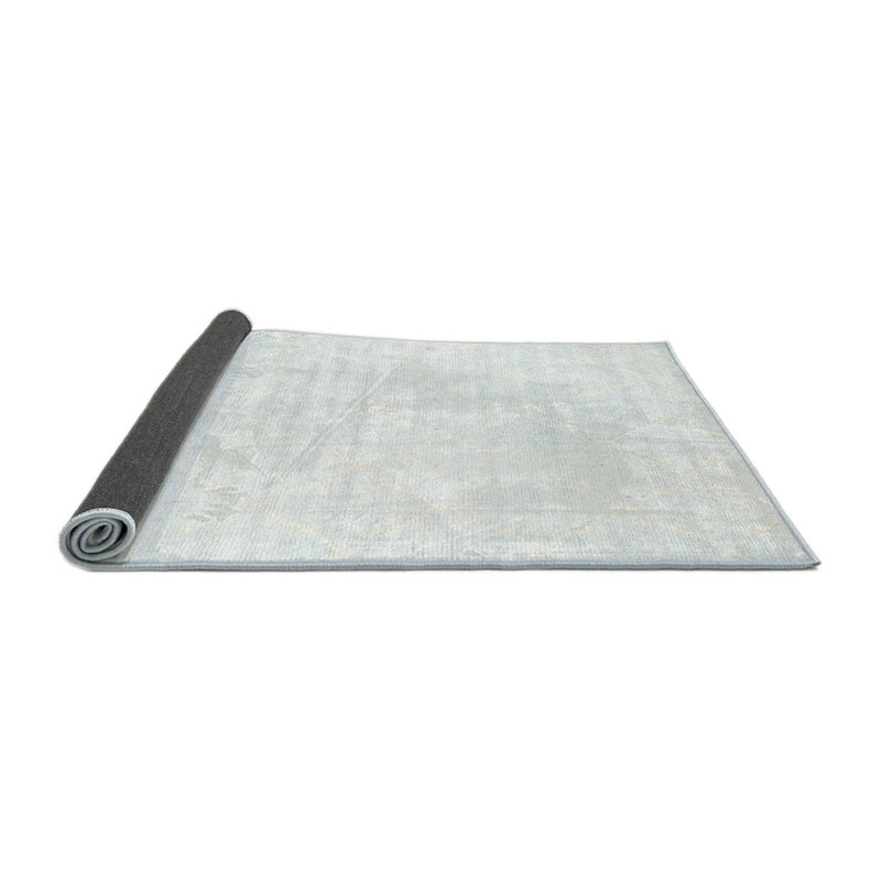 Tapis géométrique blanc cassé, Rond 5 pi