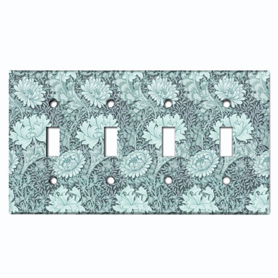 Copper Rust Patina Teal Print 4 - Gang Toggle Light Switch Standard Wall Plate