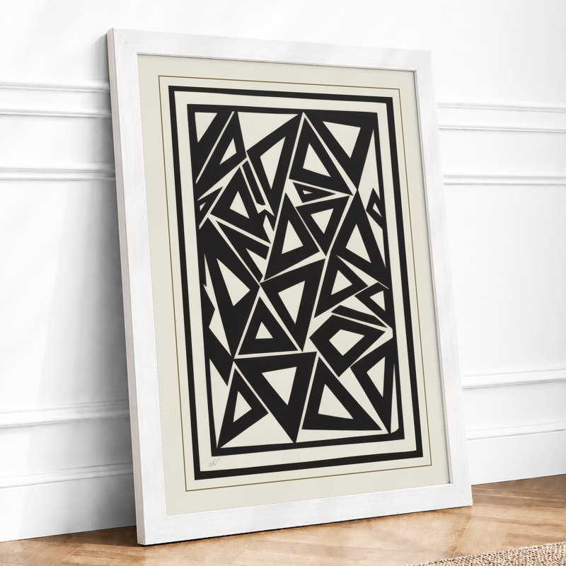 Angular Fragment Geometric - Print, A2 - 59.4 x 42.0 cm, White
