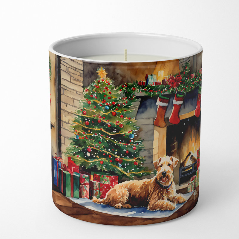 Bougie de Noël parfumée avec support en céramique