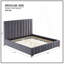 Structure de lit grand format moderne avec structure de lit grand tapissier et tête de lit avec tête de lit en tissu et lattes de bois, sommier non requis, sommier gris foncé-1101546317
