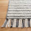 Tapis rayé ivoire / noir en laine / coton Vermont-136239634