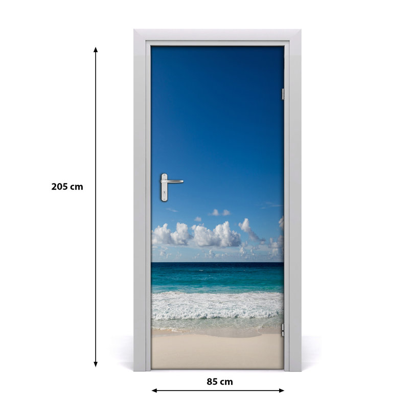 Tropical Beach Door Decal