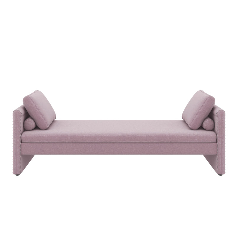 Lit de jour moderne rembourré avec coussins, Rosé